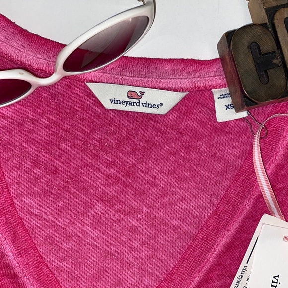 🆕🐳VINEYARD VINES Women s ‘Casual Knits’ S/S Tee in Rhododendron - Picture 6 of 10